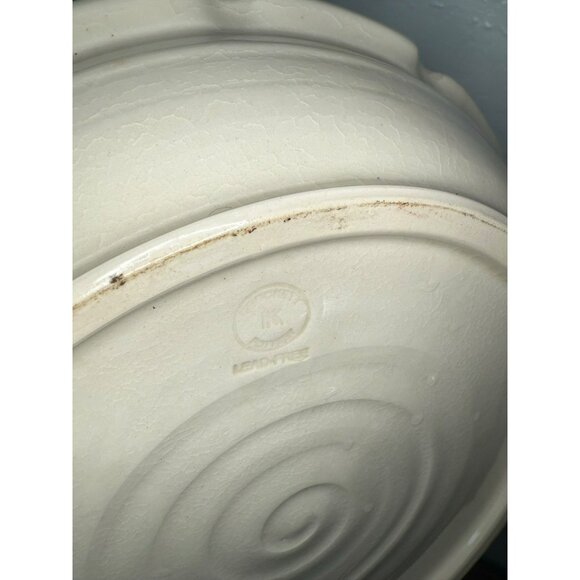 Hand-Painted Ceramic Pie Dish With Blue & Green Apple Design Orange & Blue - Picture 8 of 8